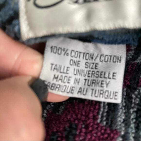 Oscar De La Renta Aztec Loungewear Bathrobe Vintage Heavy Terry Cloth OS - Picture 4 of 8